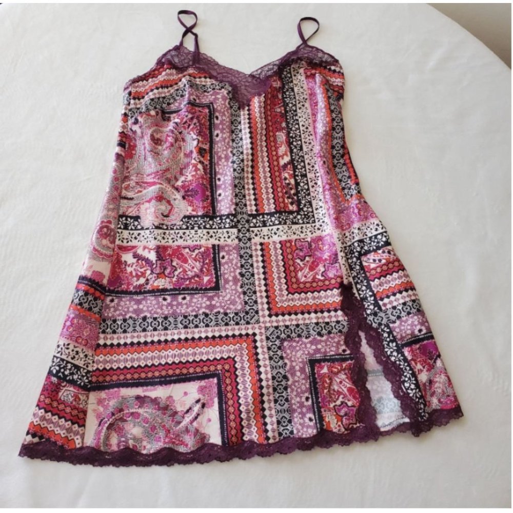 Victoria's Secret XS multi colored chemise slip intimates lingerie nightie dress